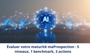 Évaluation maturité maProspection 5 niveaux, 1 benchmark, 3 actions